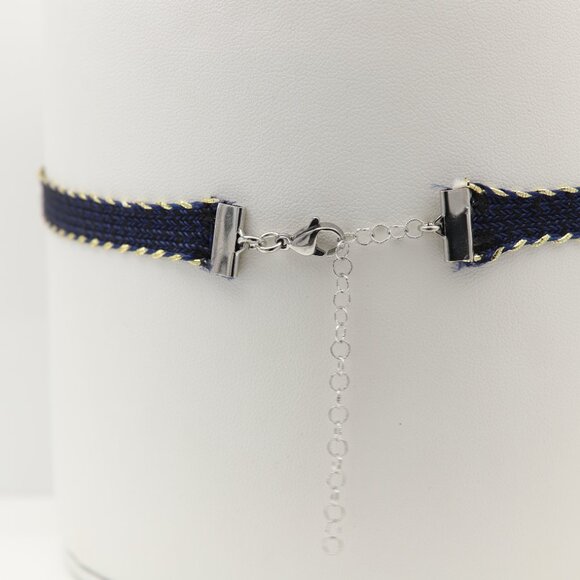 Blue Lace Gothic Choker Adjustable Length Fancy Trim chokers (#75) - Picture 5 of 10